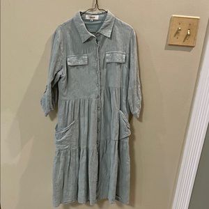 Girls pastel green 3/4 sleeve Dress